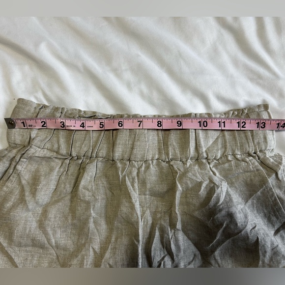 NWT J. Crew High Waist Linen Pull On Shorts - Tan - Picture 7 of 9